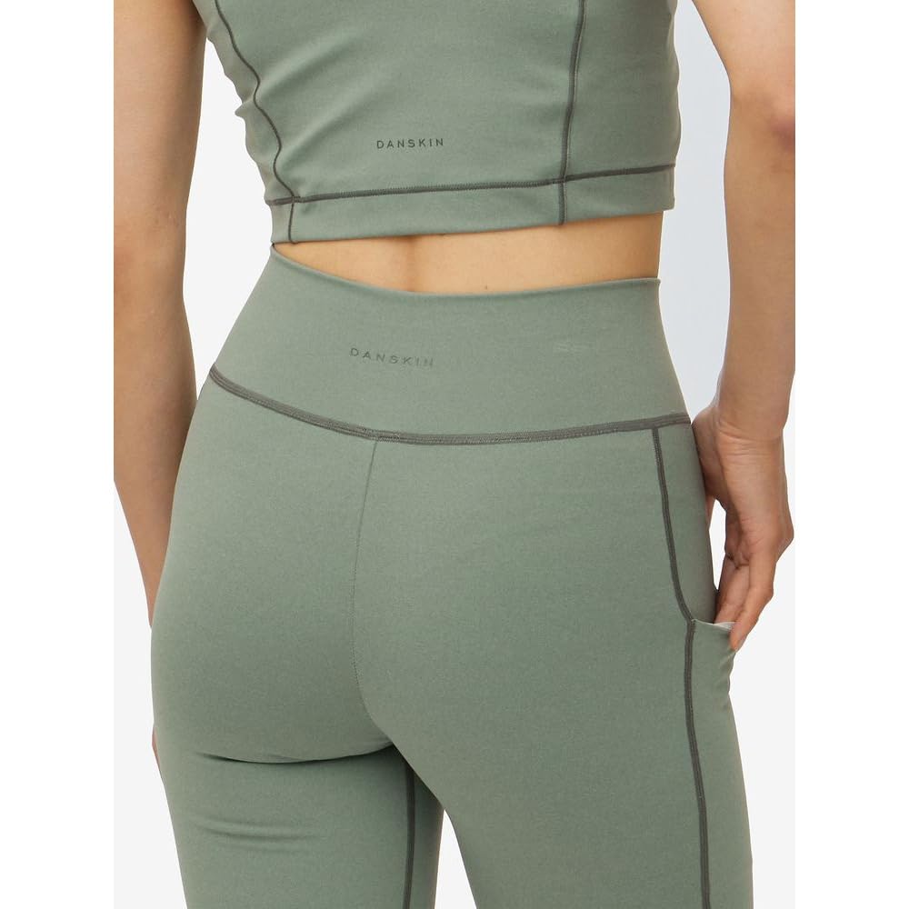 Leggings Any Motion Short Leggings Antibacterial and Deodorizing Stretch UV Protection Sweat Absorbent Quick Drying DC223350 Nordic Green M [Danskin]