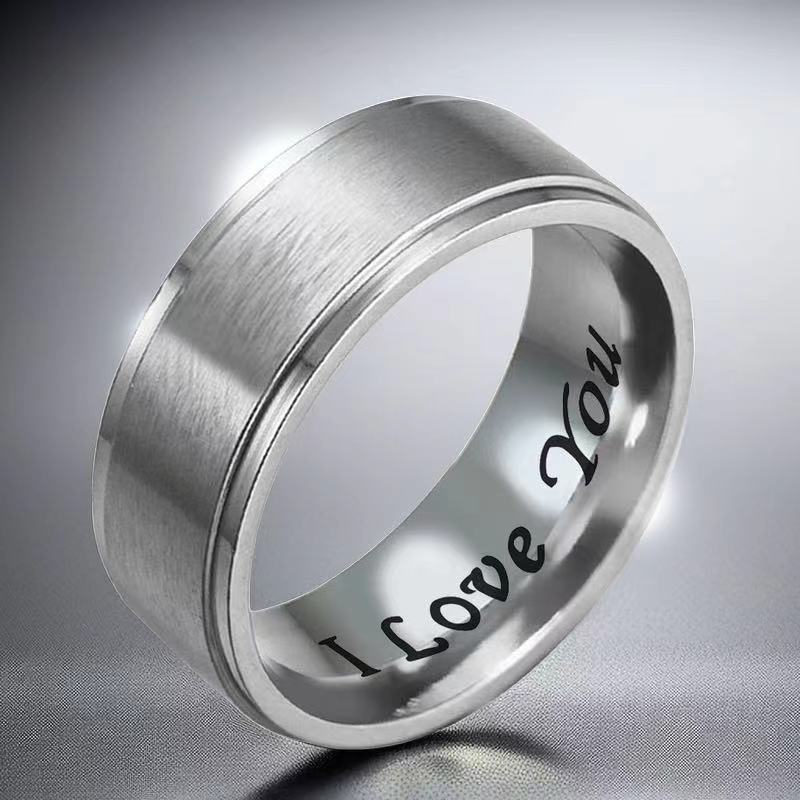 

I Love You Engraved Stainless Steel Ring Vintage Style Men s Fashion Jewelry Anniversary Birthday Valentine s Day Gift for Him 11