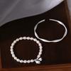 Two Worlds Love Pearl Lotus Couple Bracelet Ins Fashion Versatile Jewelry Valentine's Day Gift