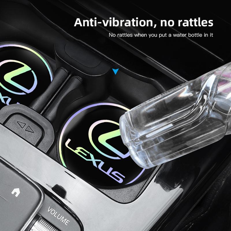 2Pcs Car Water Cup Mat Storage Pad Auto Interior Accessories For Lexus NX RX IS200 GX460 NX300h RX400h Ct200h IS250 RX450h RX350