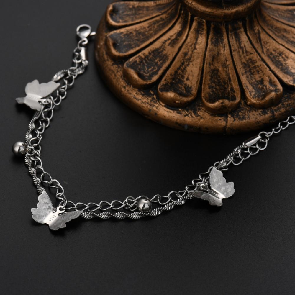 JewelryTop 18K Gold   Copper Charms butterfly Bracelets for Lady Women Wedding Christmas Gifts 18+5cm original