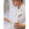 Autumn 2025 French Chic White Ribbon Bow Blouse for Women