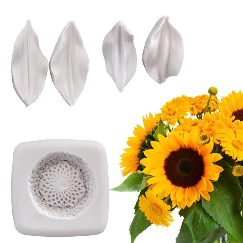 Flower Petal Silicone Molds Leaf Floral Cake Silicone Mould Fondant Molds for Crafting Candle Soap Chocolate Baking Tool