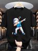 Unisexs Summer 100 Cotton Fashion Sports Leisure Loose Golf Player Pattern Printed Round Neck Short Sleeve Tshirt Top