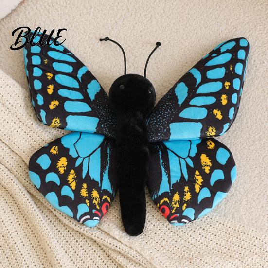 Soft Stuffed Toy Realistic 3D Butterfly Plush Toy Throw Pillow Polyester Fiber Doll Insect Animal Decor Gift for Kids Girls Home Ornament Colorful