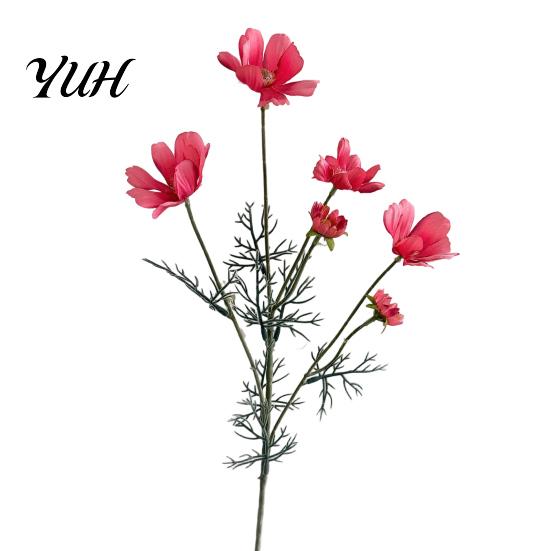 Realistic Faux Flowers Artificial Cosmos Flowers, Long Stem Fake Table Vase Filler for Dining Centerpieces, Wedding Arrangement, Photography Props