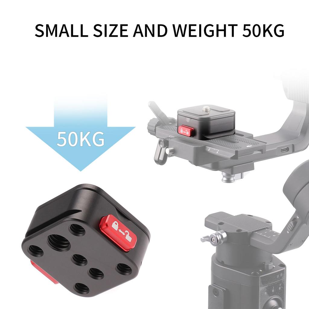 Schnellwechselplatte, Stativ-QR-Platte, Kameramontage-Adapter, Schnelleinrichtung, Aluminiumlegierung mit 1/4 Zoll