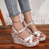 Fashion Summer Cross Strap Sandals for Women Roman Style Fish Mouth Thick Bottom Sandal Slippers Casual Wedge High Heels Sandales Femme