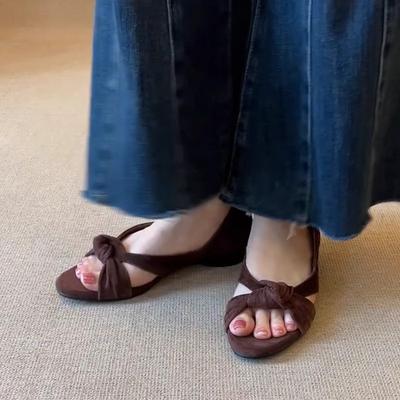 Mode Sommer Vintage Zehenfrei Damen Sandalen Elegant Niedriger Absatz Schuhe Damen Outdoor Gladiator Flats Sandalen
