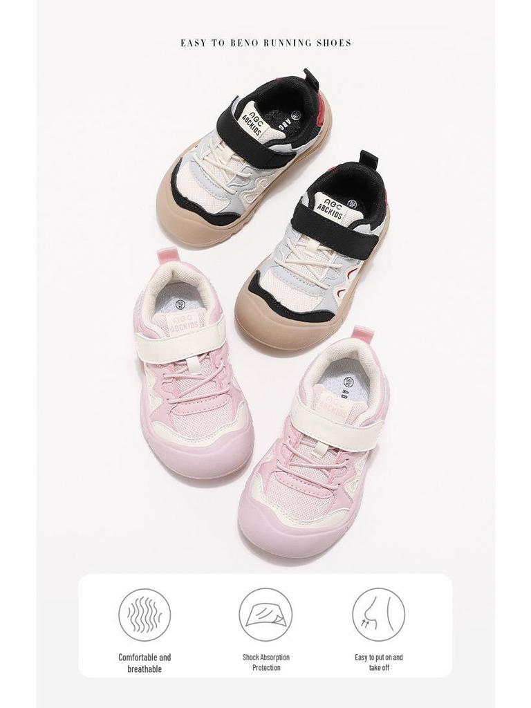 ABCKIDS Girls' Velcro Sneakers - 2025 Autumn Breathable Casual Running Shoes