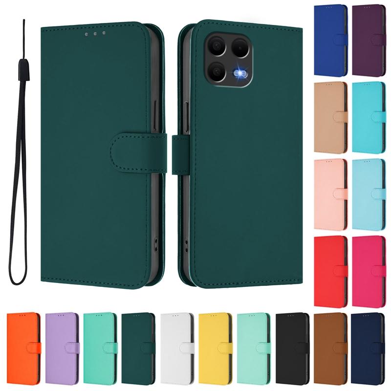 For T-Mobile T Phone 3 Pro Case on for Funda T-Mobile Revvl 8 Pro Phone3Pro Case Candy Solid Color Leather Flip Cover Etui Coque