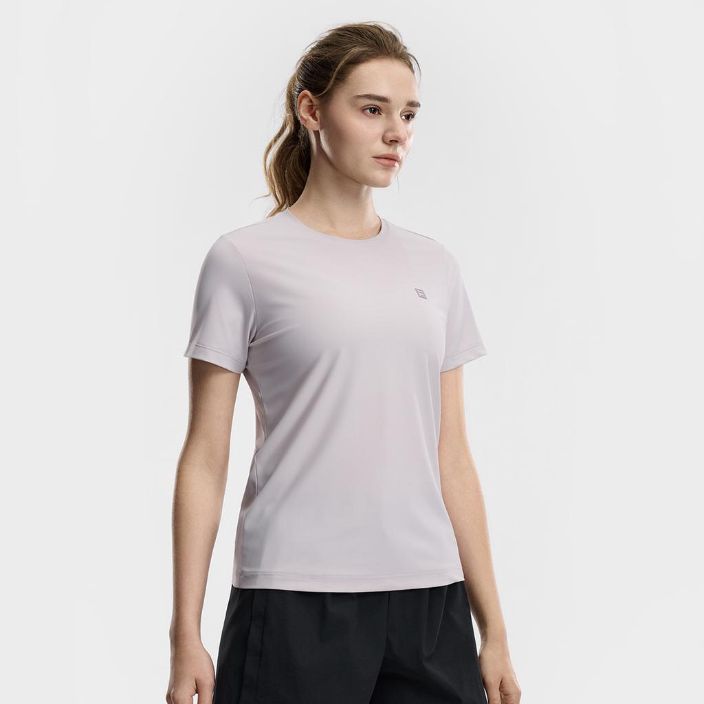 FILA Fitness Classic Minimalist Basic Solid Color Breathable Short Sleeve T-Shirt Women tops Cloud-Gray A51W621104FGY