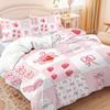 3pcs Pink Bow Pattern Bedding Set, 1*duvet Cover+2*pillowcase, Suitable for Girls and Women Bedroom, Birthday Gift