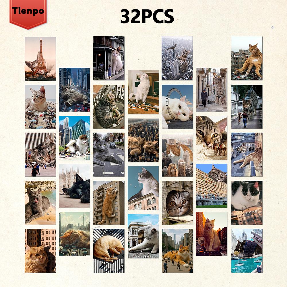 

32 шт., Открытка «Городской гигантский кот», Знаменитая достопримечательность, Подарок на день рождения/юбилей, Коллекционная, Подходит для дарения, Отправляемая по почте.