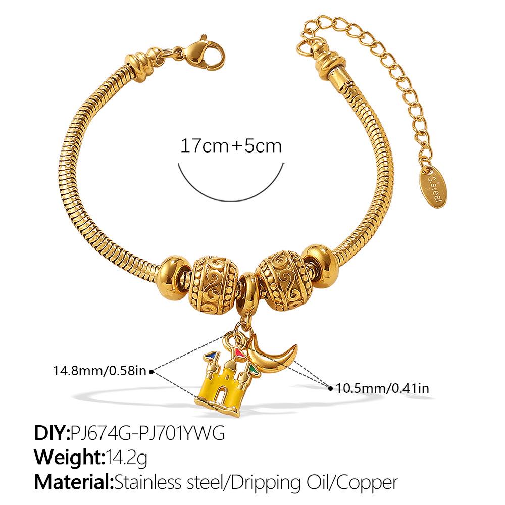 Fashion DIY Diverse Pendant Bracelet Non-fading Gold-plated Light Luxury Bracelet Jewelry