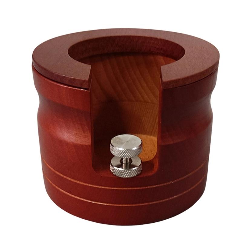 Elegant Coffee Bottomless Portafilter Tamping Station Accessories Professional Wooden Holder Espresso Tool Stand