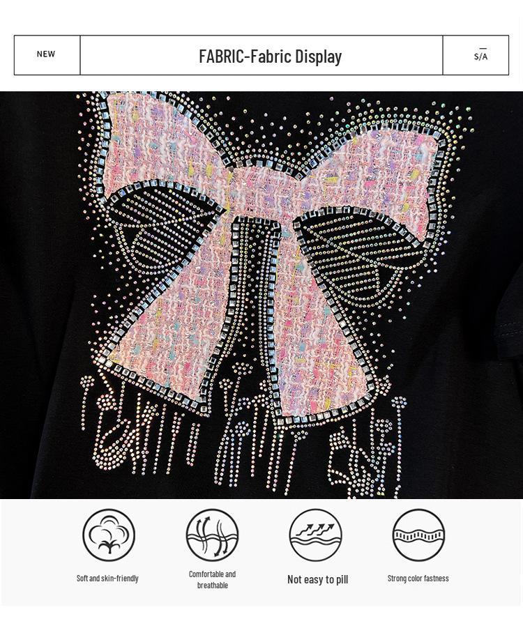 Women's Plus Size Slimming Round Neck Mid-Length Short-Sleeve T-Shirt (Sizes 200-350 jin, Style 6509)