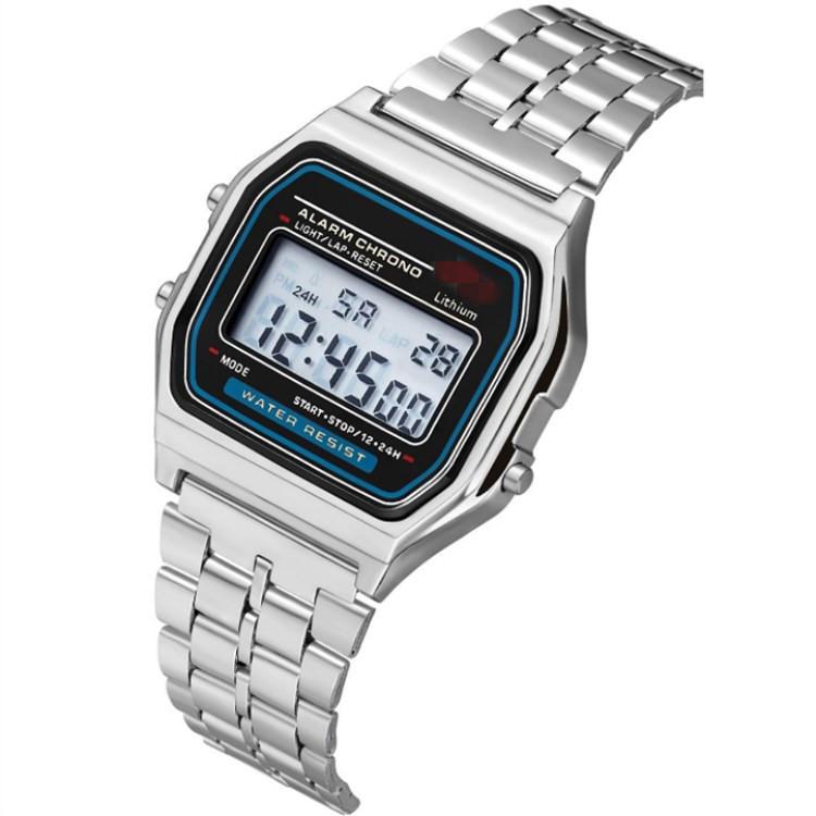 

Стальные часы Электронный браслет Наружные Модные Спортивные Многофункциональные Silver