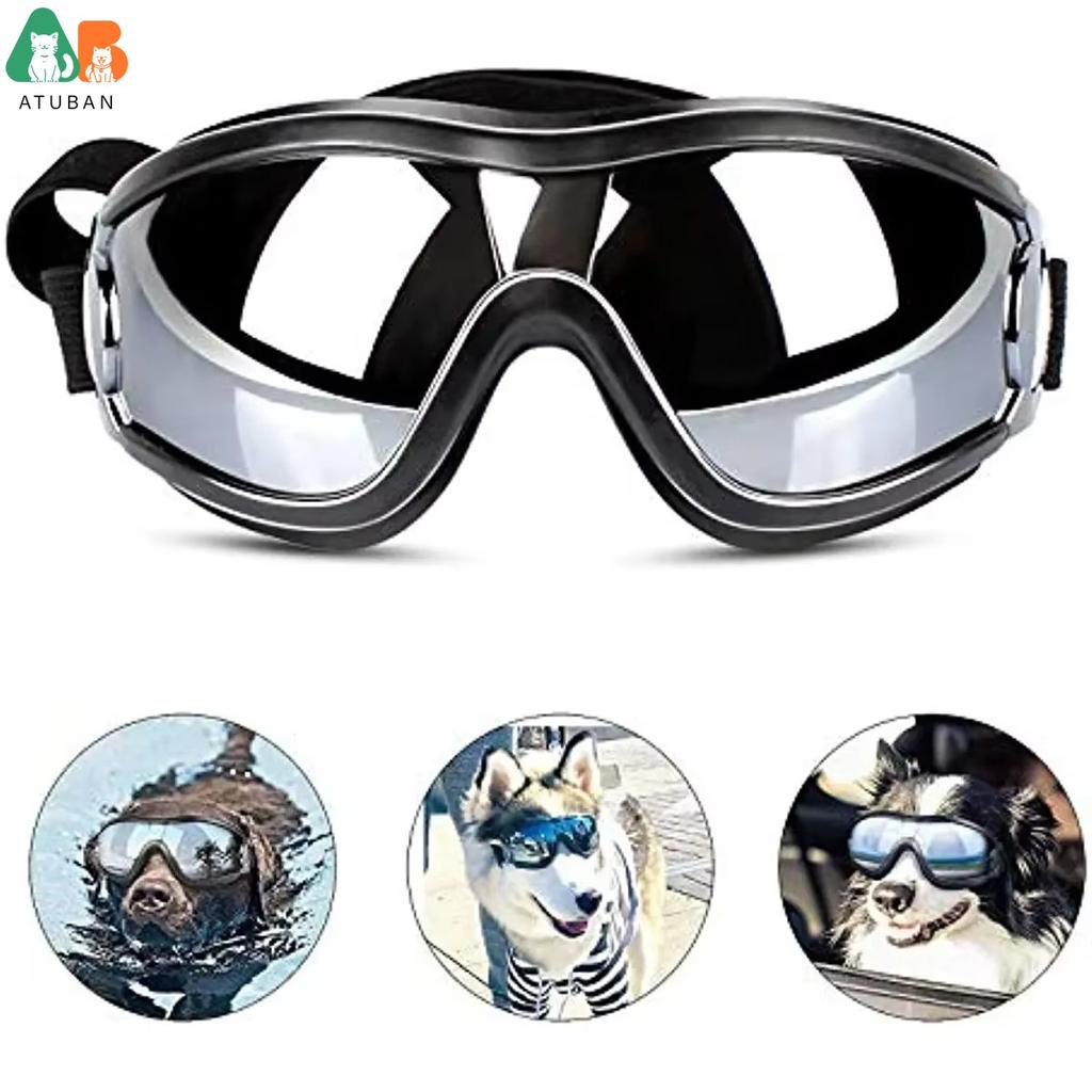 Dog Sunglasses Dog Goggles Adjustable Strap for Travel Skiing and Anti-Fog Dog Snow Goggles Pet Goggles for Medium To Large Dog