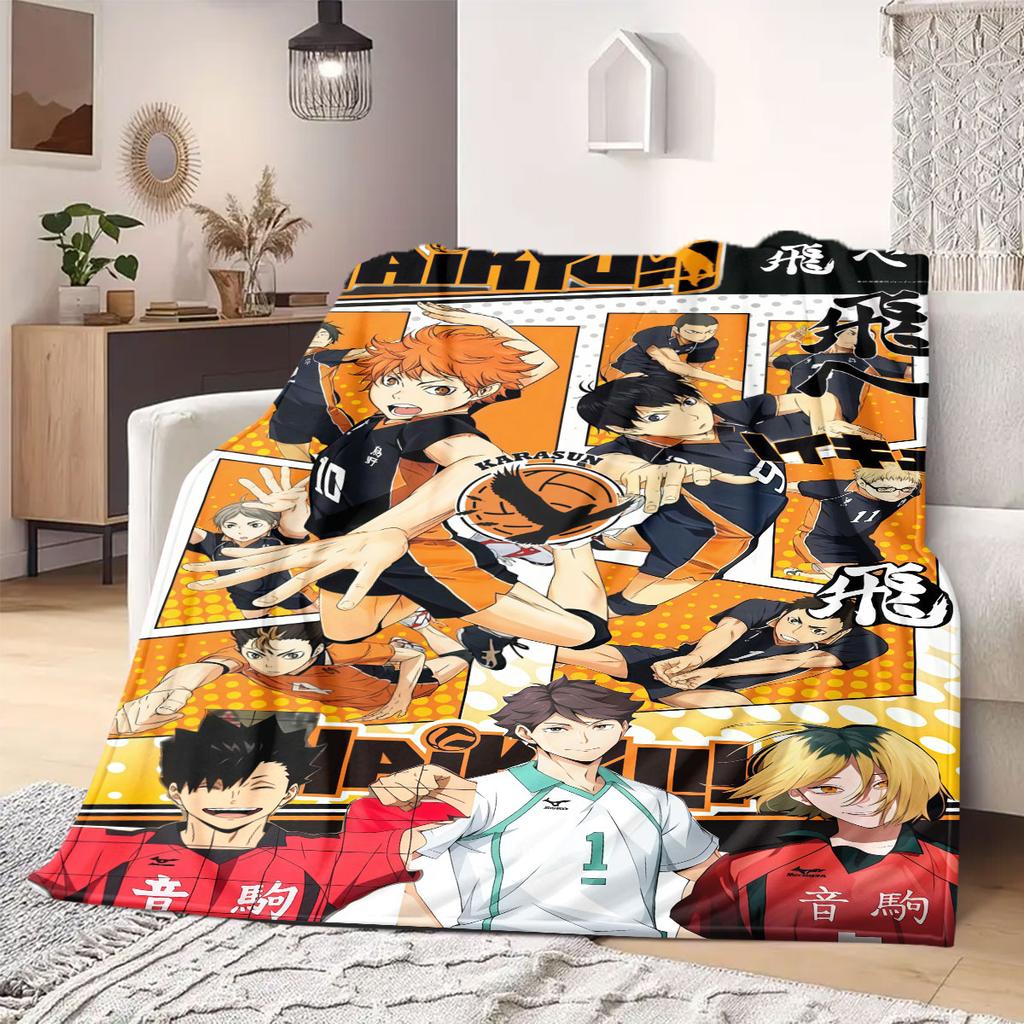 Serve Up Style Haikyu Print Blanket Warm Comfortable Flannel Blanket Suitable for Bedrooms,Sofas,Beds,Chairs,Picnics,Travel
