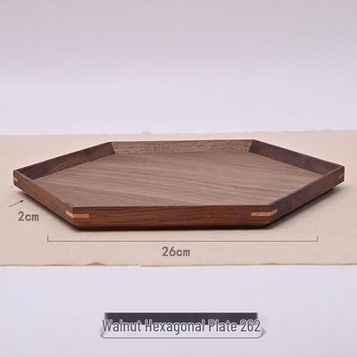 ZISIZ Walnut Hexagonal Serving Tray