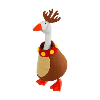 Fabric Outdoor Christmas Decoration Porch Geese Outfit Ornament For Garden Patios Holiday Party Themes