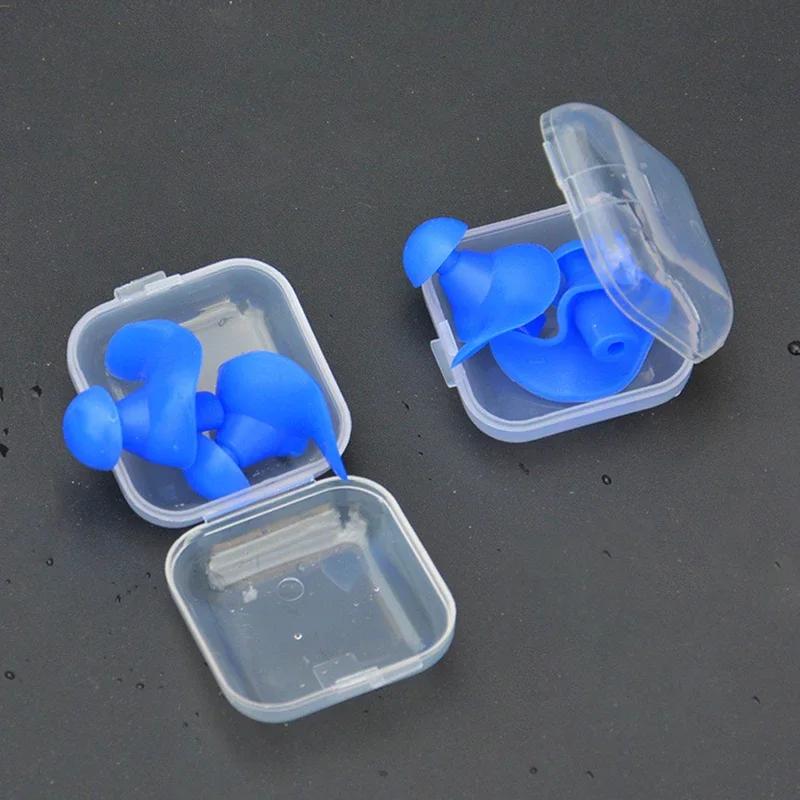 Portable Earplugs for Swimming Classic Durable Waterproof Soft Earplugs Silicone Ears Plugs for Pool Sports Accessories with Box