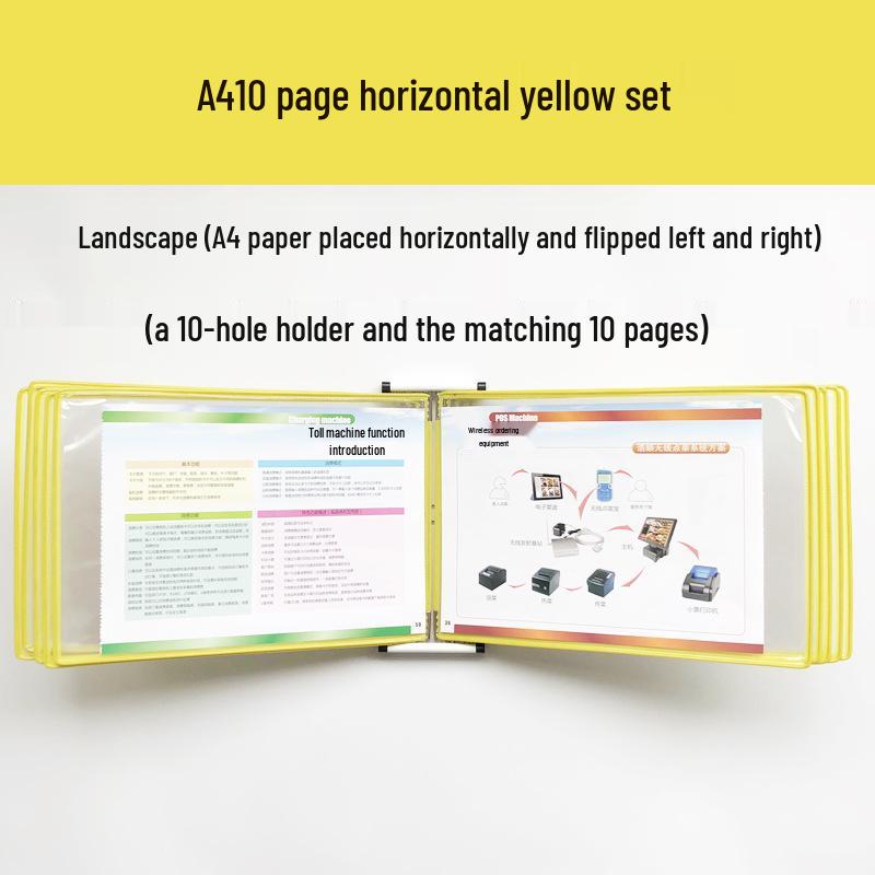 A4 Wall-Mounted 10-Page Swivel Display Folder/Document Holder