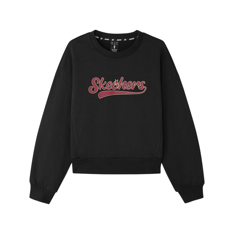 Skechers New Year Collection 26SS CNY Versatile Fashion Loose Fit Crewneck Sweatshirt Women sweatshirt L126W001-0018 S