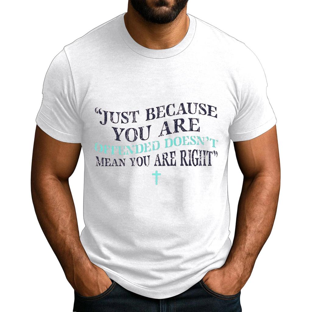 Men's  Popular T-shirt Printed Round Neck Short Sleeve T-shirt