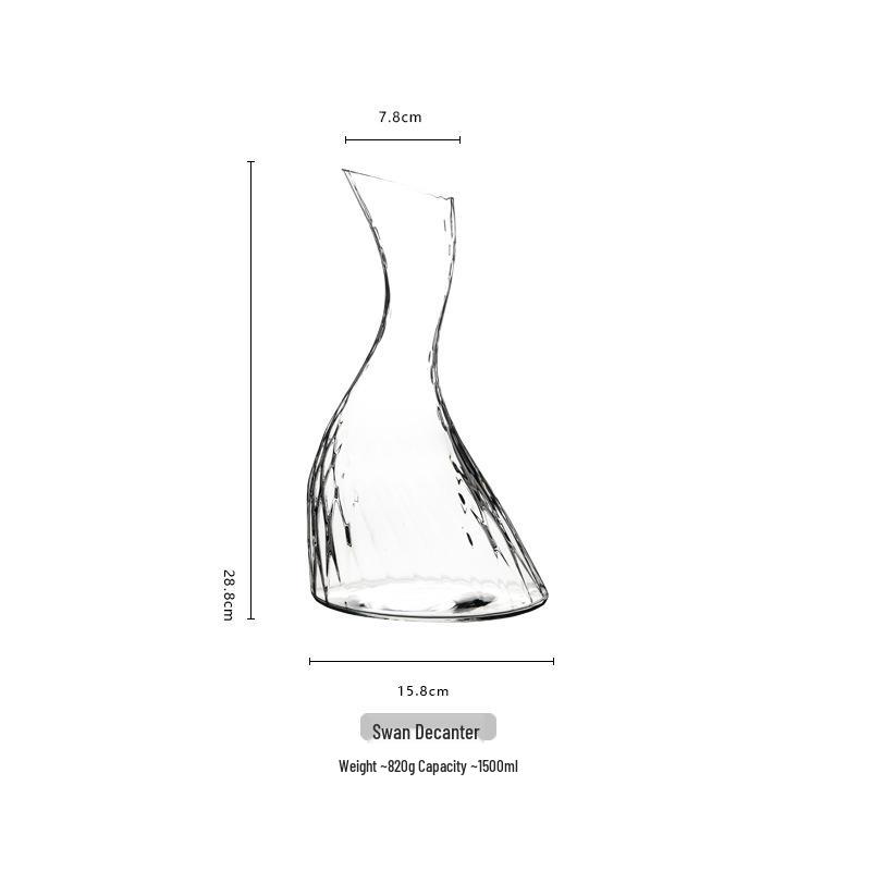 Swan Red Wine Decanter: High-End Crystal, S-Shaped for Fast Pouring at Home