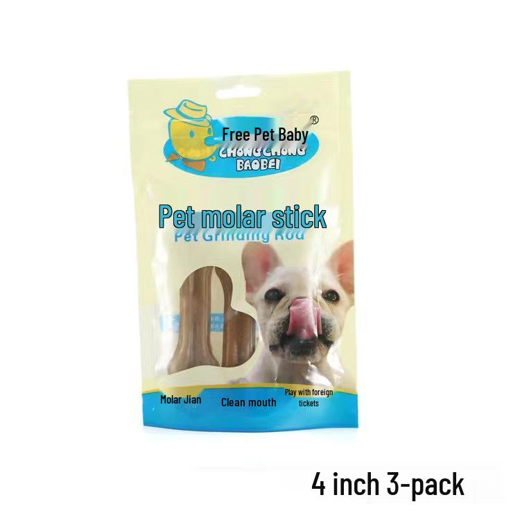 Long-Lasting Rawhide Chew Bone Dog Toy - Dental Snack for Puppies and Dogs