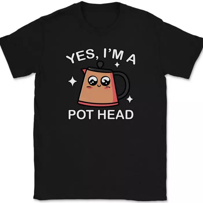 

Yes I m A Pot Head T-Shirt Tee Funny Coffee Caffeine Humor M