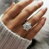 Cao Shi Trendy Snowflake Zirconia Ring – Korean Design Women's Jewelry Gift