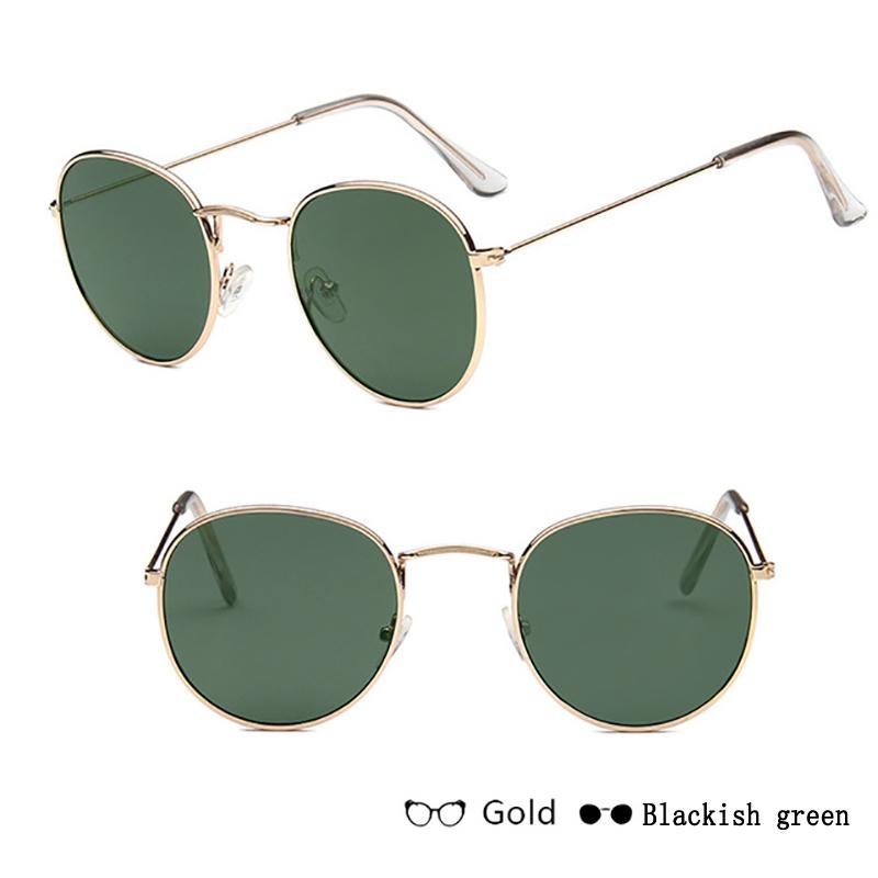 Classic Small Frame Round Sunglasses Women/Men Designer Alloy Mirror Sun Glasses Vintage Eyeglass