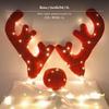 Christmas Car Decoration Set, XL LightUp Red Reindeer Antlers & Nose Thief Wreath M 27x43cm