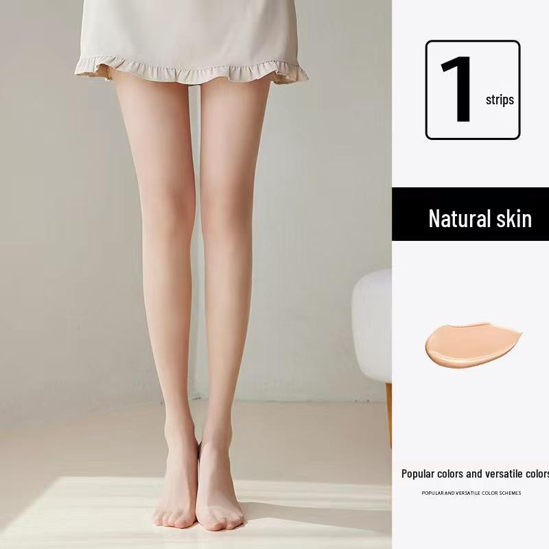 Women's Anti-Snag Durable Nude Stockings - Natural Look, No-Roll Pantyhose