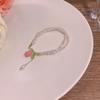 Koreanisches Leichter Luxus Tulpenblumen Armband für Frauen Glänzender Zirkon Opal Perle Perlen Rosen Verstellbares Charm Armband Trendiger Schmuck