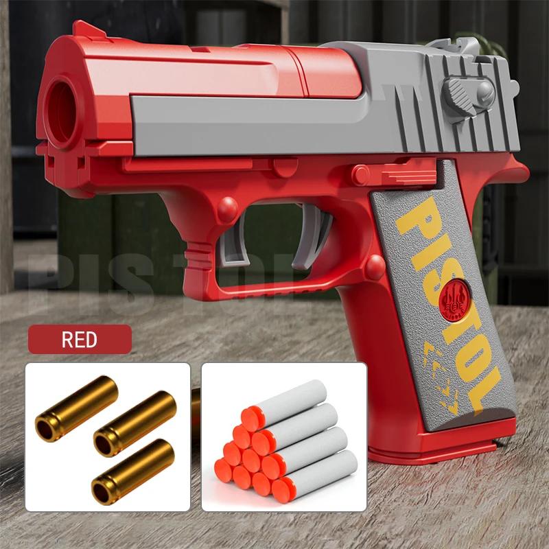 Outdoor Toy Pistol Gun Shell Throwing Soft Bullet for Kids Adults Sport Shooting Game Interactive Fun Toy Gun for Birthday Gift