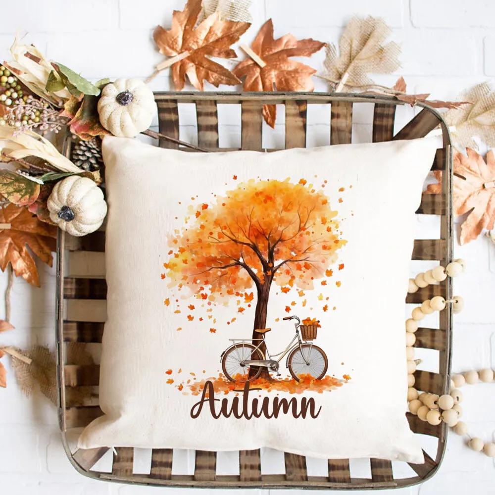 

Привет Тыква Принт Наволочка Осенний Декор для Вечеринки Домашняя Наволочка Осенний Праздник Наволочка День Благодарения Хэллоуин Лучший Подарок 12x12Inch