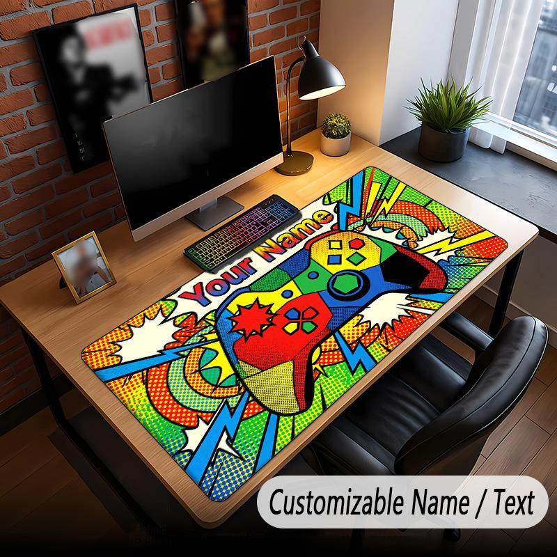 Spielcontroller-Thema Benutzerdefiniertes Mauspade Personalisiert Mit Namen Text Angepasste Schreibtischmatte Für Büro Heimdekoration
