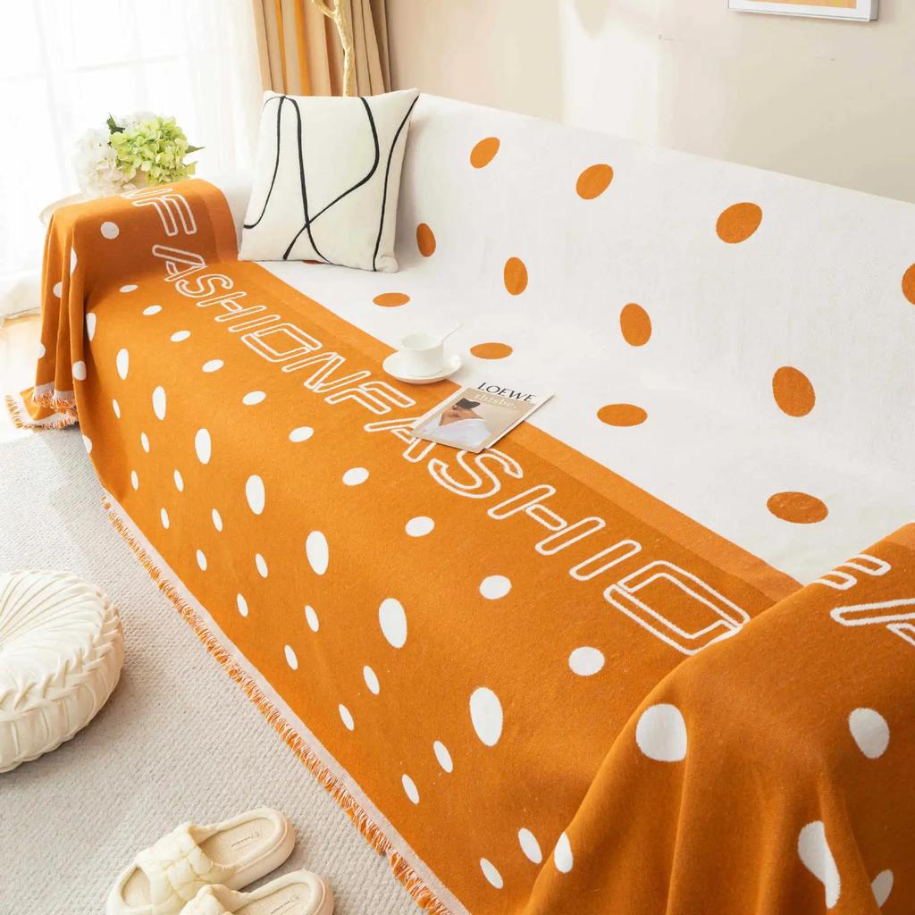 Farbige Kreise Chenille Sofabezüge Stoff Sofadecke Bezug Vollbezug Universal Couch Handtuchbezug Staubdichtes Sofakissen