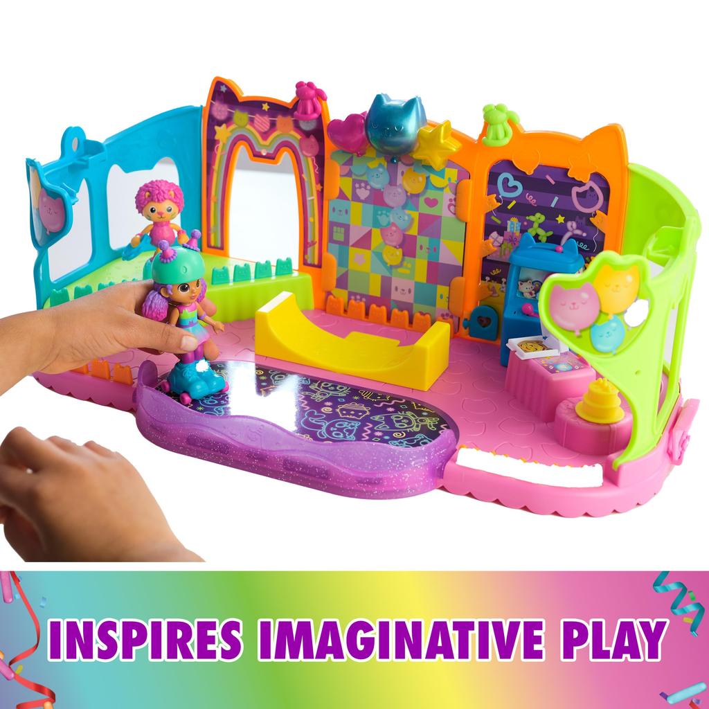 Puppenhaus Partyraum Spielset mit exklusiven Spielzeug-Puppenhaus-Accessoires Fidget Kinderspielzeug für Mädchen und Jungen ab 3 Jahren Gabby's Figur, Möbel & Spiel, 3+