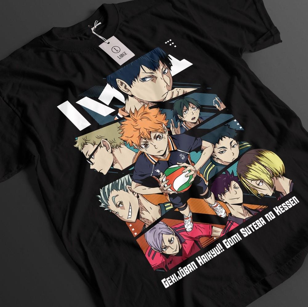 

Haikyuu Shirt Shoyo Hinata Tshirt Kageyama T-Shirt Tsukki Kuroo Sport Anime Tee 4XL