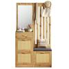 Compact Hallway Wardrobe with Mirror and Bench, Hallway Wardrobe with Shoe Cabinet and Hooks, Coat Hooks, Hallway Furniture Set, Hallway Wardrobe.
