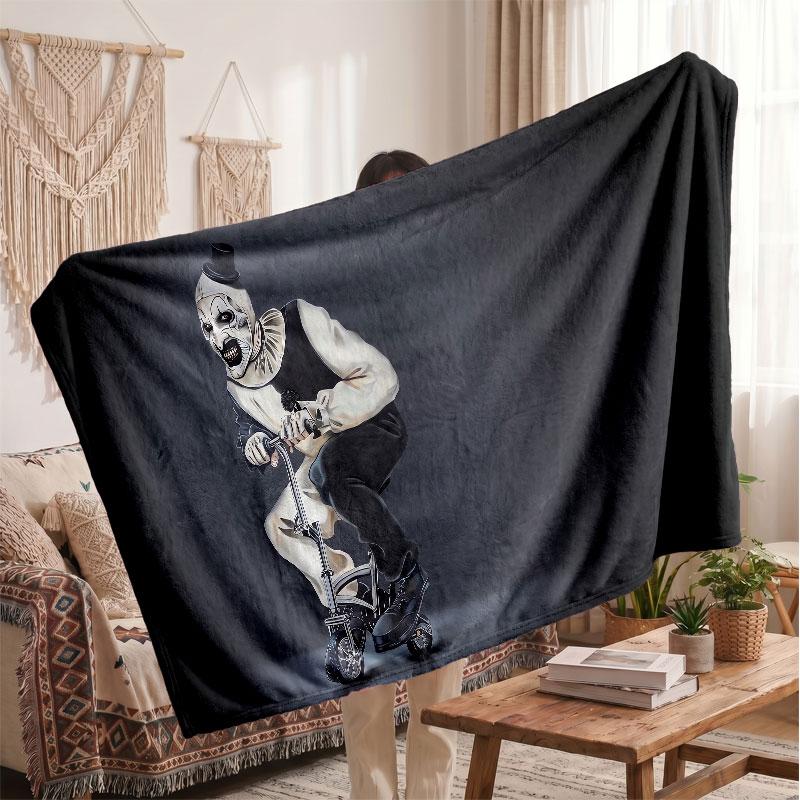 Warm Flannel BlanketTerrifier Art the Clown Soft Cozy Throw Blanket for Bedroom Couch