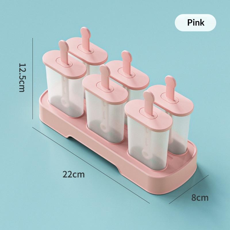 Set 6 Pieces Popsicle Molds Ice Popsicle Maker Reusable Ice Popsicle Mold Easy-Release Homemade Ice Cream Molds