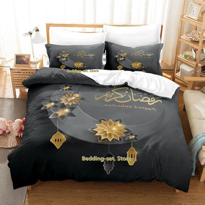 Ensemble de Literie Ramadan Simple Twin Complet Queen King Size Ensemble de Lit Adulte Enfant Chambre Ensembles Housse de Couette Impression 3D Anime Ensemble de Draps