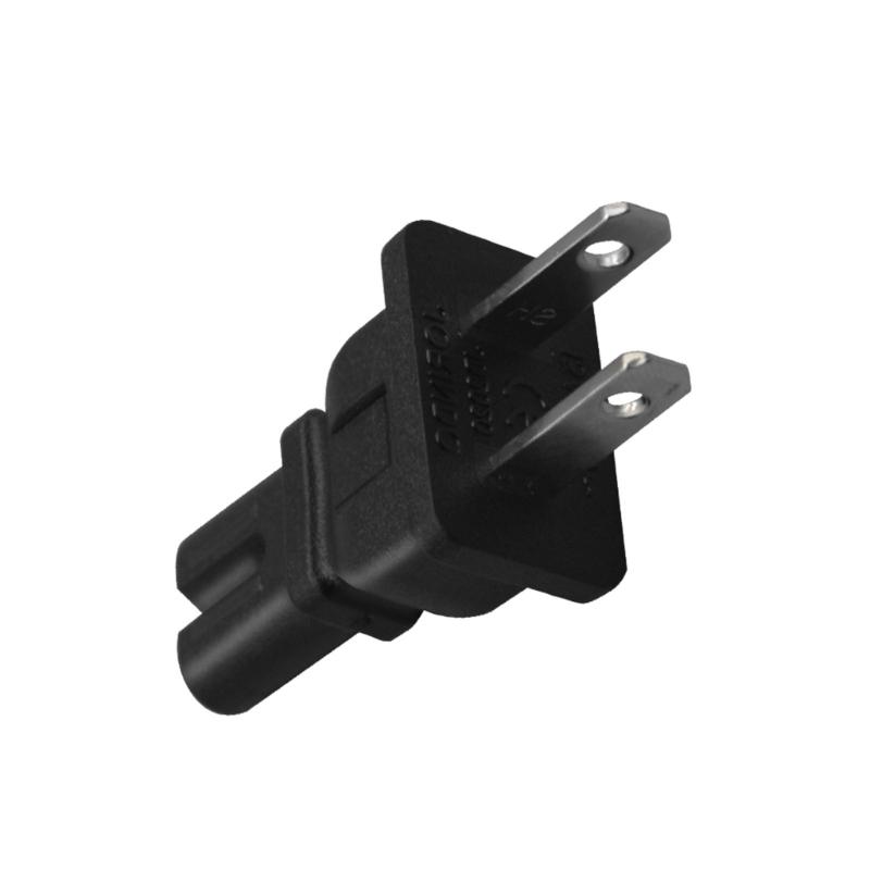 US 2 Prong Power Cord Power Plugs,2Pin Male to IEC320 C5/C7 Female Laptop Power Conversion Plugs