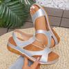 Damsandaler Casual Sommarskor Kvinna 2025 Sommarsandaler Låga Klackar Sandalias De Mujer Bekväma Kilklackar Skor Kvinna